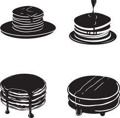 Silhouette of a stack of pancakes with syrup