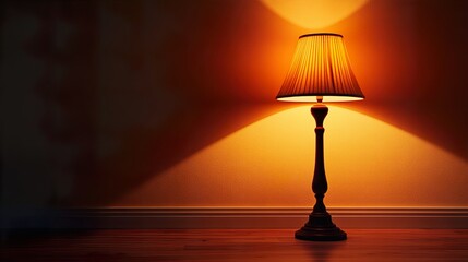 Illuminated Room: Warm Lamp Light on Wooden Floor