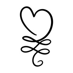 Black vector silhouette of a heart, perfect for romantic and heartfelt visual themes