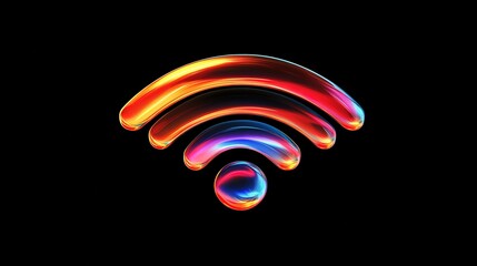Wi-Fi symbol with bright visual design represents seamless connectivity and modern communication technology. Emphasizing the importance of wireless networks in today's digital world.