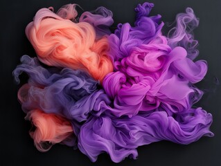 Fototapeta premium Abstract Purple Pink Orange Ink Swirls Dye Cloud Colorful Texture Background