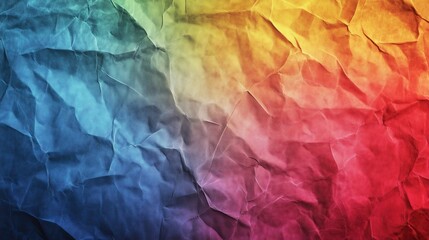 Fototapeta premium top view on colorful rainbow color crumpled paper, texture background 