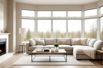 modern living room with sofa