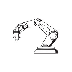 Minimalistic Robot Claw Vector Icon with Blue Accent