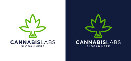 Organic, nature, green, logo, natural, health, medical, cannabis, symbol, icon, plant, sign, leaf, lab, oil, medicine, lab vector template.