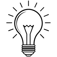 Lightbulb Idea Line Art Vector Design