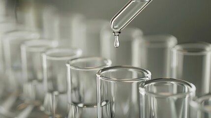 Laboratory glassware containing chemical liquid