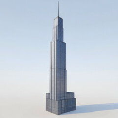 Tall skyscraper, modern architecture, city building.