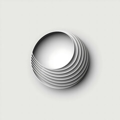 Abstract circular white paper cut texture on white background