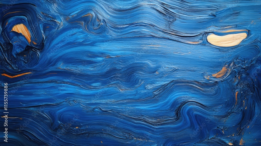 Poster blue textured wood background with abstract swirls and subtle warm tones for artistic and design app