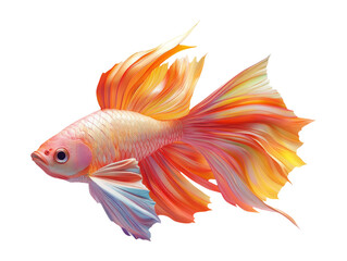 Fototapeta premium Colorful Fish with Long Fins in a Vibrant 3D Setting