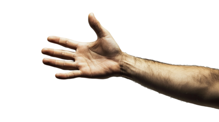 empty Hand holding  isolated on white transparent background