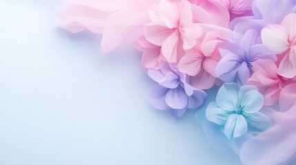 Obraz premium Pastel Fabric Flowers Soft Background Delicate Floral Design Spring Colors Romantic Textures