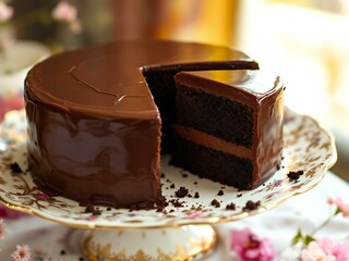 chocolate cake on a plate