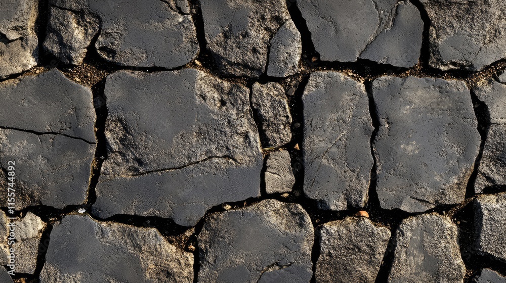 Poster cracked dark asphalt texture with detailed patterns perfect for backgrounds and design projects