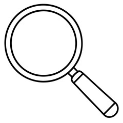 Magnifying Glass Line Art Vector Illustration