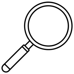 Magnifying Glass Line Art Vector Illustration