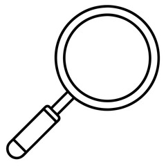 Magnifying Glass Line Art Vector Illustration