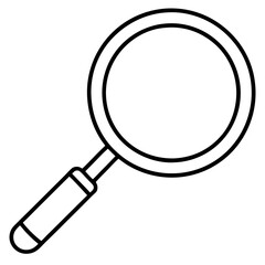 Magnifying Glass Line Art Vector Illustration