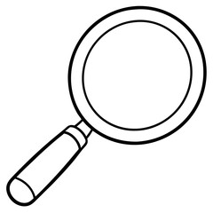 Magnifying Glass Line Art Vector Illustration
