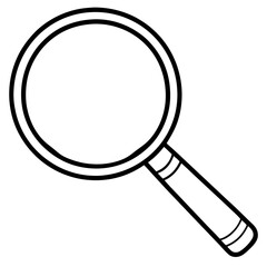 Magnifying Glass Line Art Vector Illustration