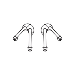 Minimalistic Robot Claw Vector Icon with Blue Accent