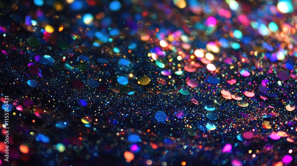 Poster colorful glitter texture background with shimmering particles reflecting light in vibrant hues for c