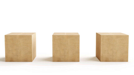 cardboard boxes on white background