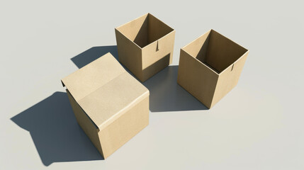 Fototapeta premium cardboard boxes on white background