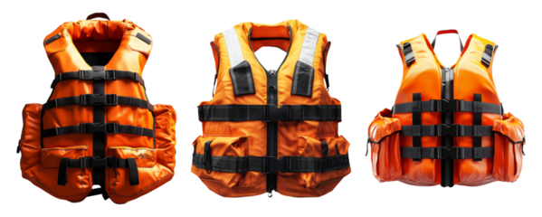 Isolated Life Jackets on Transparent Background for Collection Needs