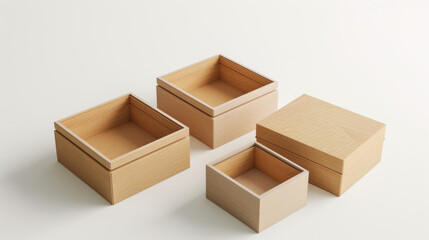 cardboard boxes on white background