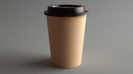 Stylish paper cup for takeaway coffee on a minimalist background ideal for cafes and food services showcasing beverage presentation
