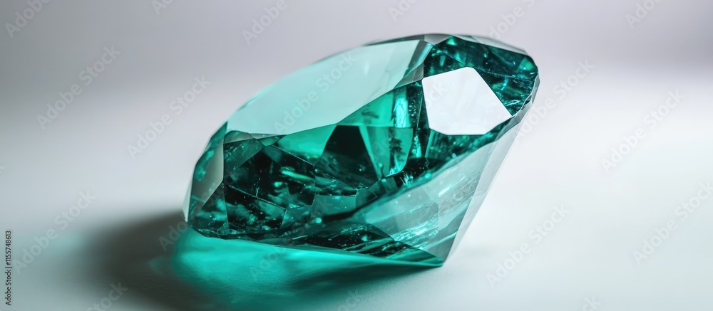 Poster stunning large turquoise crystal gem set against a soft gradient background showcasing its intricate