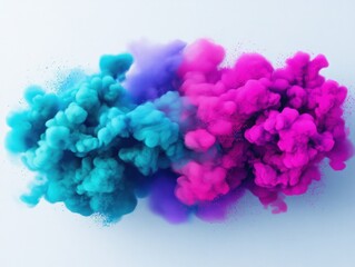 Vibrant Colorful Smoke Plumes Merging in a Dynamic New Age Background Creating a Mesmerizing Visual Effect of Pink and Teal in an Abstract Style