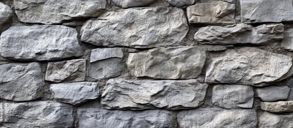 Poster textured stone finish concrete wall ideal for architectural backgrounds and digital rendering applic