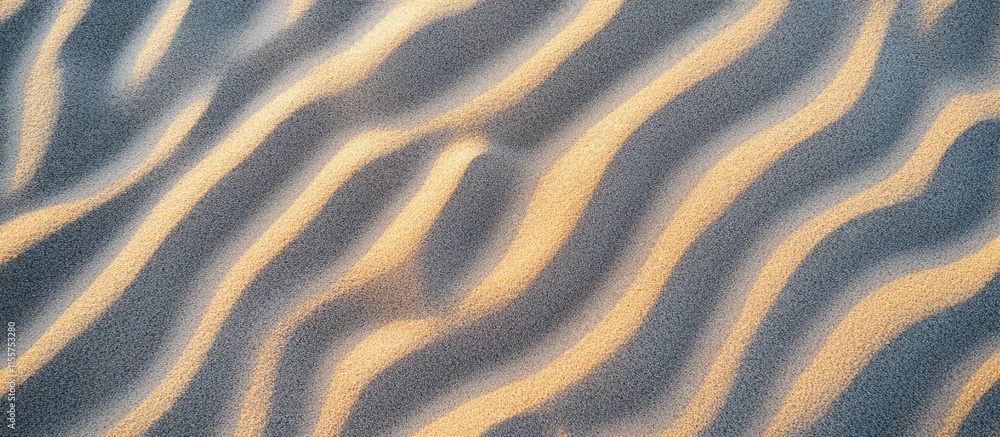 Poster textured sand patterns illuminated by sunset light creating a warm mesmerizing beach scene with oran