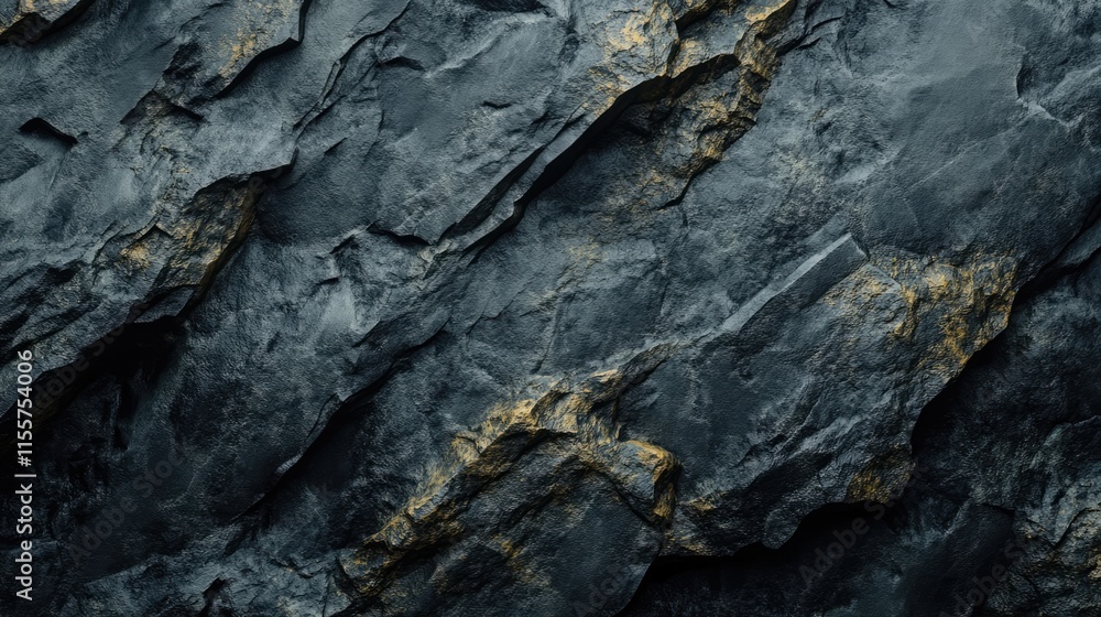 Aufkleber textured dark stone background with natural rocky patterns and subtle golden highlights ideal for de