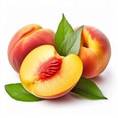 peaches with leaves