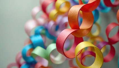 Multi-Colored Paper Chains in Geometric Shapes