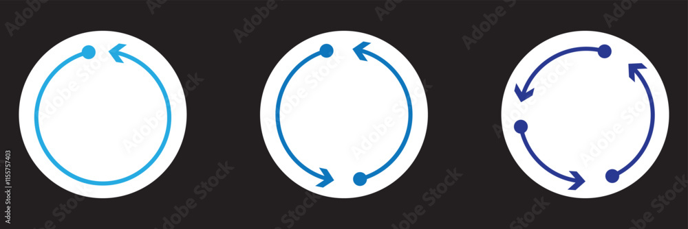 Poster set of thin circle arrow vector icons. recycling icon. circular vector arrows. refresh and reload ar
