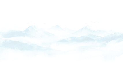 Abstract grunge tint light blue watercolor background. Aquarelle painted azure gradient color splashing on textured paper. Vintage water color splash template or canvas for design, retro card