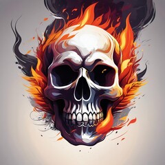 skull in flames