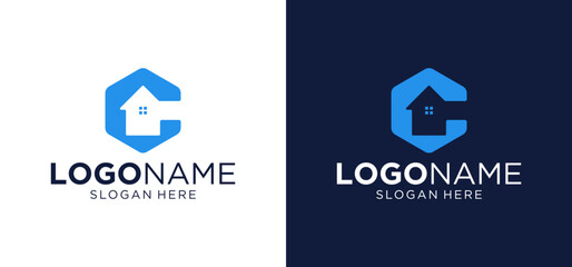 Simple Hexagonal House Logo Icon Vector Illustration, Business, Real Estate.