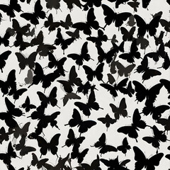 Butterfly swarm silhouette