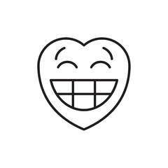 Love is smiling with its teeth exposed. Illustration vector