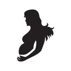Pregnant silhouette design. maternity illustration.