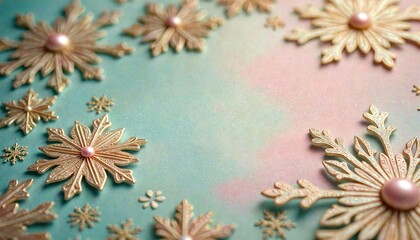 Antique 90s Christmas Card with Elaborate Snowflakes