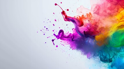 Vibrant Rainbow Ink Explosions: A Symphony of Colors