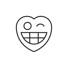 Smiling with my eyes closed, showing my teeth, love vector
