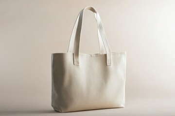 A stylish, textured beige tote bag with sturdy handles, perfect for everyday use or casual outings.